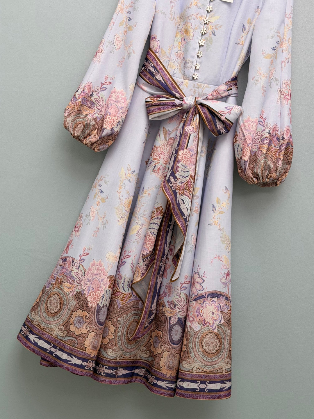 ZIMMERMANN 26S STAND COLLAR LONG-SLEEVE DRESS STYLE 136