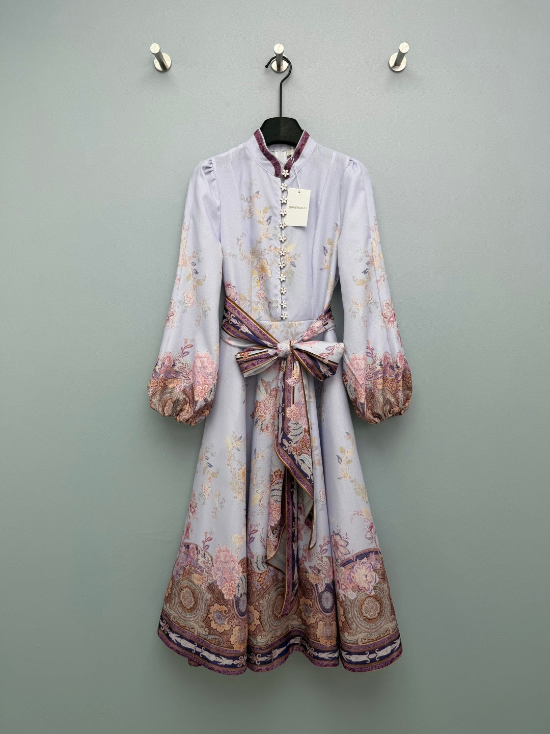 ZIMMERMANN 26S STAND COLLAR LONG-SLEEVE DRESS STYLE 136