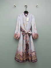 ZIMMERMANN 26S STAND COLLAR LONG-SLEEVE DRESS STYLE 136