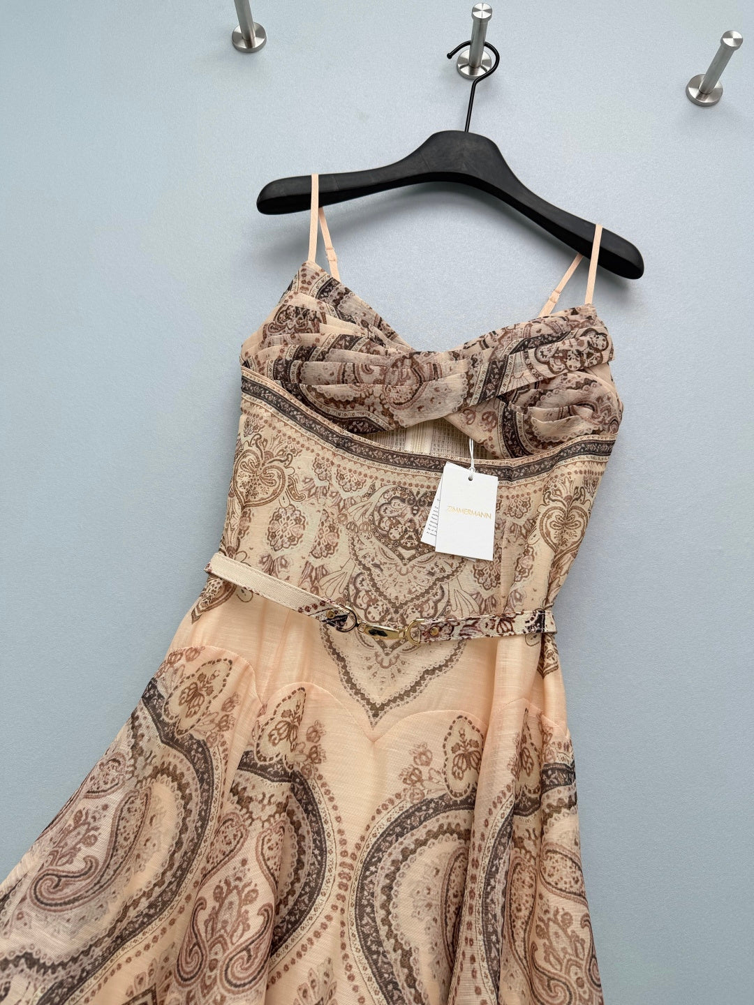 ZIMMERMANN 26S PATTERNED SPAGHETTI STRAP DRESS STYLE 96