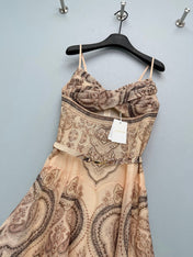 ZIMMERMANN 26S PATTERNED SPAGHETTI STRAP DRESS STYLE 96