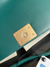 CHANEL 25S BOY BAG 25 IN DARK GREEN LAMBSKIN