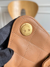CHANEL 25S HOBO BAG 30 IN CARAMEL BROWN CAVIAR WITH GOLD HARDWARE