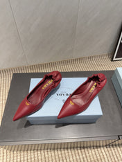 PRADA 26S POINTED TOE PUMPS 55MM IN DEEP WINE RED SHEEPSKIN
