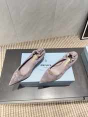 PRADA 26S PUMPS 55MM IN TAUPE BROWN SUEDE