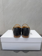CELINE 26S BALLET FLATS IN BLACK CALFSKIN