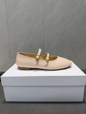 CELINE 26S BALLET FLATS IN BEIGE CALFSKIN