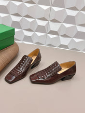BOTTEGA VENETA 26S VENTURA LOAFERS 40 MM IN BROWN INTRECCIATO CALFSKIN