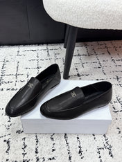 CELINE 26S AURA TRIOMPHE LOAFERS IN BLACK LAMBSKIN