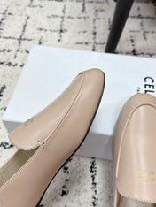 CELINE 26S AURA TRIOMPHE LOAFERS IN BEIGE LAMBSKIN