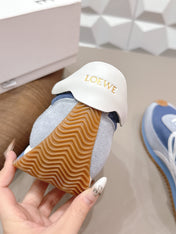 LOEWE 26S FLOW RUNNER SNEAKER IN LIGHT GRAY AND BLUE SUEDE AND CALFSKIN STYLE 2