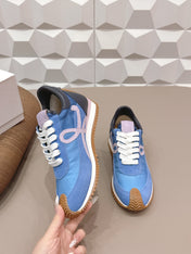 LOEWE 26S FLOW RUNNER SNEAKER IN BLUE SUEDE AND CALFSKIN STYLE 1