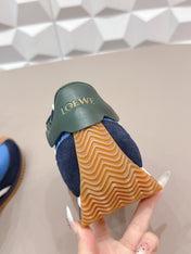 LOEWE 26S FLOW RUNNER SNEAKER IN NAVY AND BLUE SUEDE AND CALFSKIN