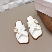 CHLOÉ 26S SANDALS IN WHITE CALFSKIN