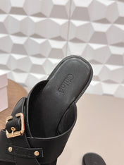 CHLOÉ 26S SANDALS IN BLACK CALFSKIN
