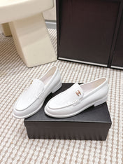 CHANEL 26S LOAFERS IN WHITE GLOSSY CALFSKIN