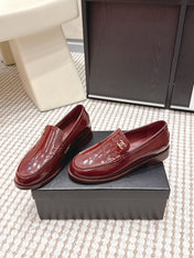 CHANEL 26S LOAFERS IN DARK RED GLOSSY CALFSKIN