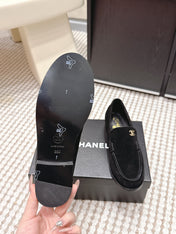 CHANEL 26S LOAFERS IN BLACK SUEDE