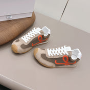LOEWE 26S BALLET RUNNER 2.0 IN LIGHT BROWN SUEDE AND DARK BROWN MESH
