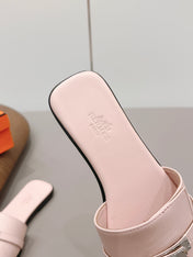 HM 26S GIULIA SANDAL IN LIGHT PINK CALFSKIN SILVER HARDWARE