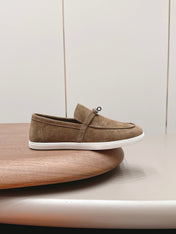 HM 26S KELLY PARIS LOAFERS IN BROWN SUEDE SILVER HARDWARE