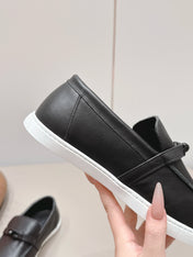HM 26S KELLY PARIS LOAFERS IN BLACK CALFSKIN BLACK HARDWARE