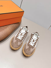 HM 26S BOUNCING SNEAKERS IN BROWN NYLON AND SUEDE