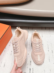HM 26S TRAIL SNEAKERS IN LIGHT PINK PERFORATED SUEDE