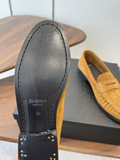 YSL 26S LOAFER IN CAMEL BROWN SUEDE
