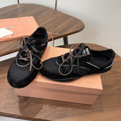 MIUMIU 26S SNEAKERS IN BLACK MESH AND SUEDE