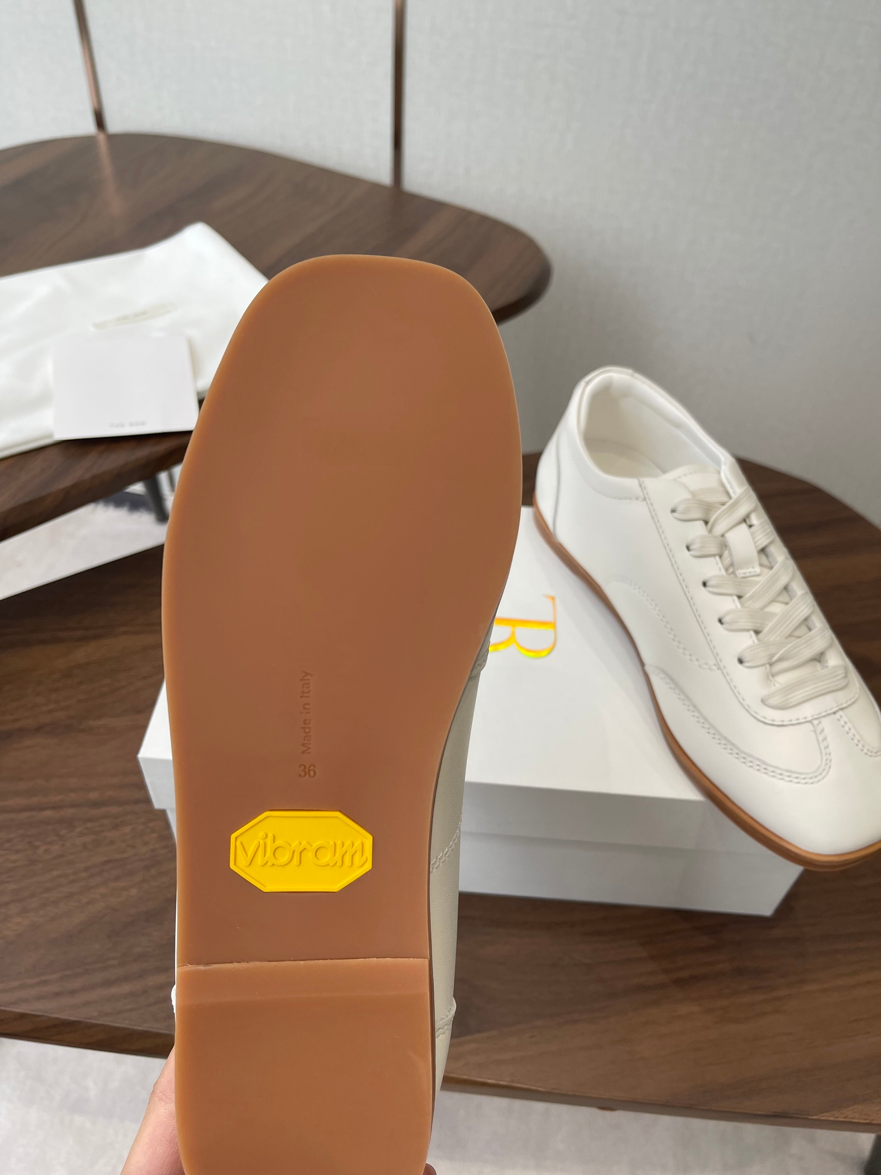 THE ROW 26S SNEAKERS IN WHITE CALFSKIN