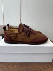 THE ROW 26S SNEAKERS IN BROWN SUEDE AND FABRIC