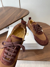 THE ROW 26S SNEAKERS IN BROWN SUEDE AND FABRIC