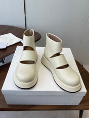 THE ROW 26S PLATFORM MARY JANE IN CREAM WHITE CALFSKIN
