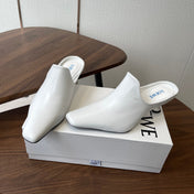 LOEWE 26S EMILY MULE 55MM IN WHITE CALFSKIN