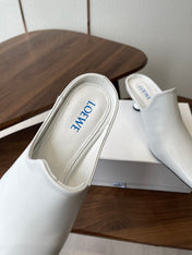 LOEWE 26S EMILY MULE 55MM IN WHITE CALFSKIN