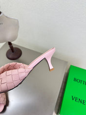 BLINK HIGH 5 CM MULE IN LIGHT PINK INTRECCIATO LEATHER