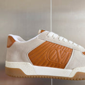 VALENTINO 25S GARAVANI FREEDOTS SNEAKERS IN BEIGE SUEDE AND ORANGE LAMBSKIN