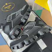PRADA 26S CLOUDBUST THUNDER SNEAKERS 60MM IN BLACK AND WHITE MESH FABRIC AND TPU