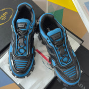 PRADA 26S CLOUDBUST THUNDER SNEAKERS 60MM IN BLUE MESH FABRIC AND TPU