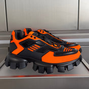 PRADA 26S CLOUDBUST THUNDER SNEAKERS 60MM IN ORANGE RED MESH FABRIC AND TPU