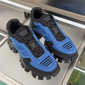 PRADA 26S CLOUDBUST THUNDER SNEAKERS 60MM IN DARK BLUE MESH FABRIC AND TPU