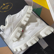 PRADA 26S CLOUDBUST THUNDER SNEAKERS 60MM IN WHITE MESH FABRIC AND TPU