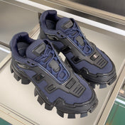 PRADA 26S CLOUDBUST THUNDER SNEAKERS 60MM IN NAVY BLUE MESH FABRIC