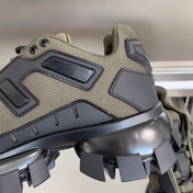 PRADA 26S CLOUDBUST THUNDER SNEAKERS 60MM IN OLIVE BROWN MESH FABRIC