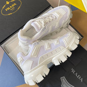 PRADA 26S CLOUDBUST THUNDER SNEAKERS 60MM IN WHITE MESH FABRIC