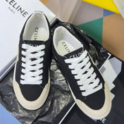 CELINE 26S LACE-UP SNEAKERS IN BLACK CANVAS