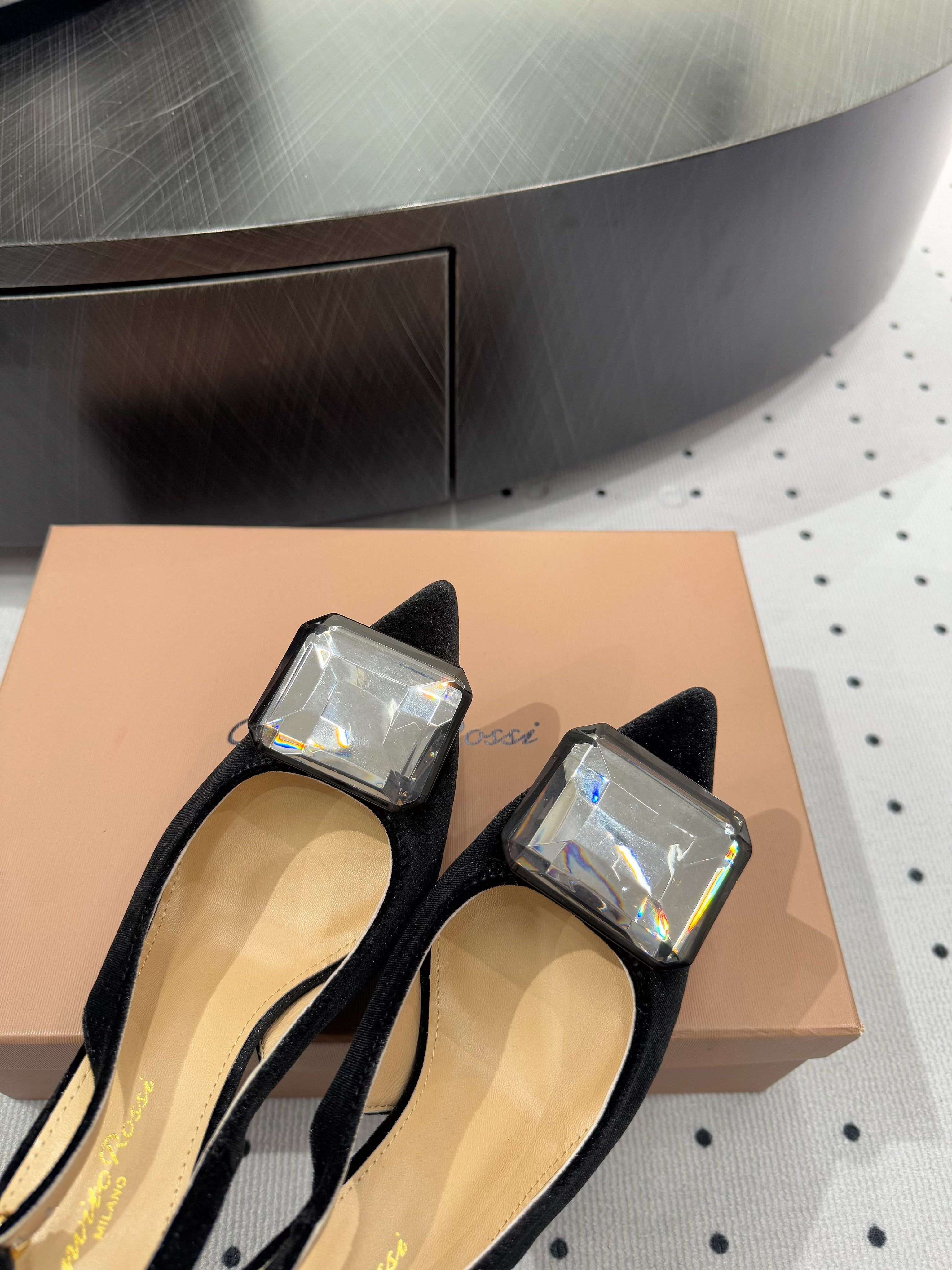 GIANVITO ROSSI 26S HIGH-HEEL SLINGBACKS 85 MM IN BLACK VELVET