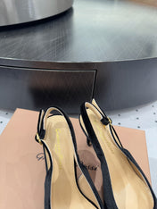 GIANVITO ROSSI 26S HIGH-HEEL SLINGBACKS 85 MM IN BLACK VELVET