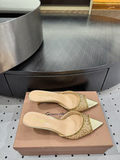 GIANVITO ROSSI 26S HIGH-HEEL SANDALS 55 MM IN METALLIC GOLD LAMBSKIN & CRYSTAL